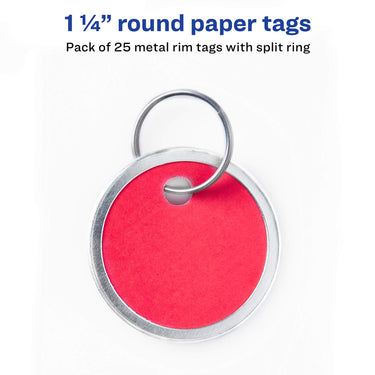 Avery Metal Rim Key Tags, 1.25
